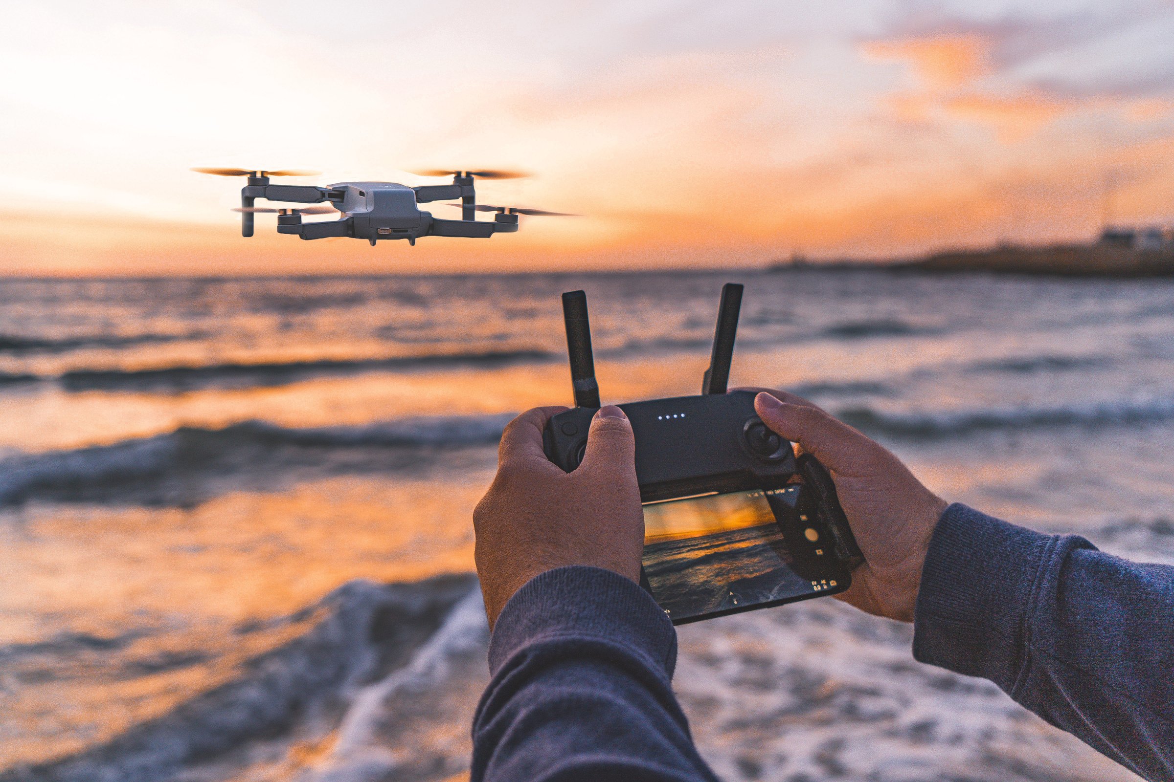 Drone During Dawn by the Beach